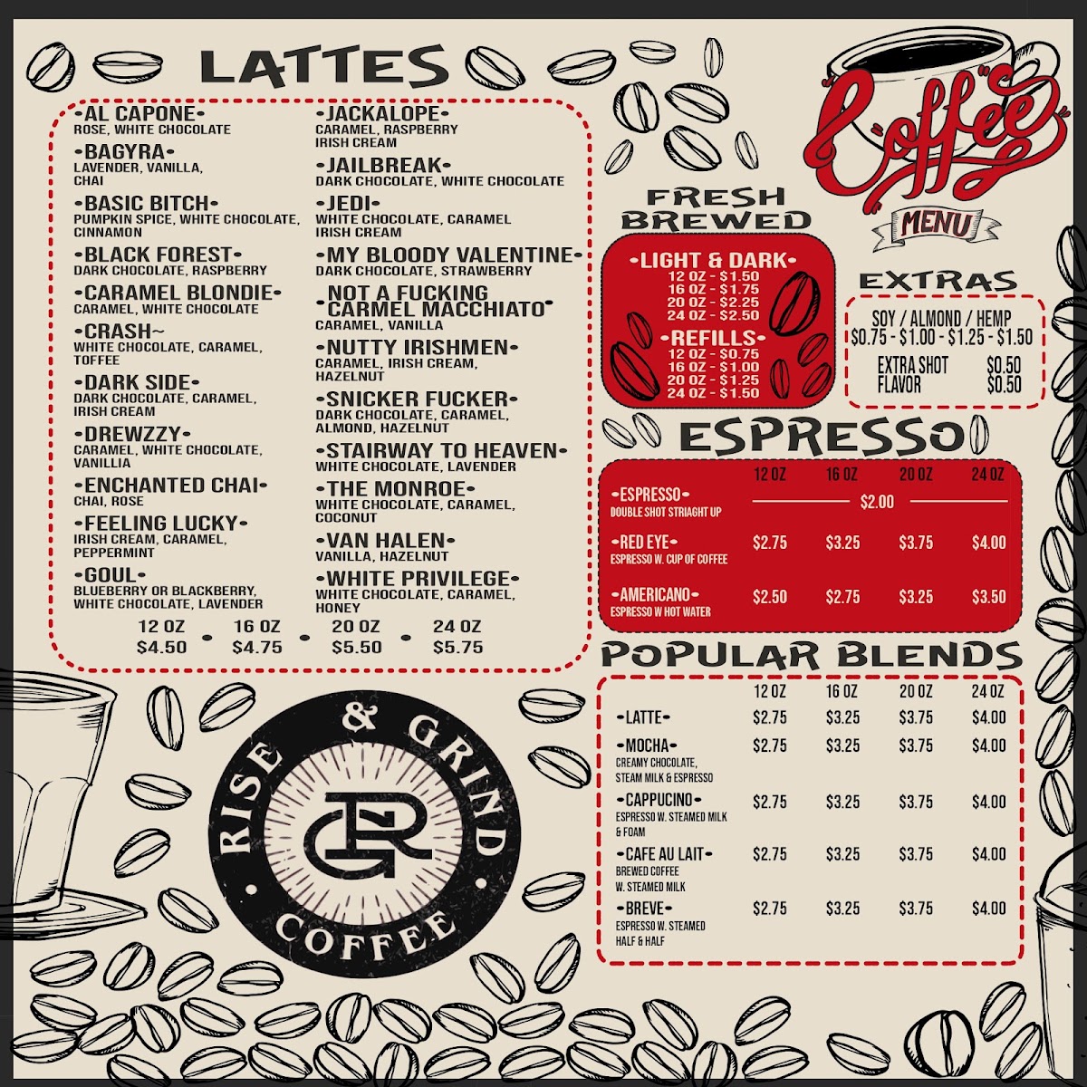 Rise & Grind Coffee Menu - Image 3